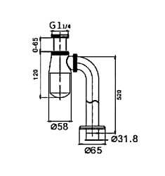 Нижний сифон ( колено) HB81